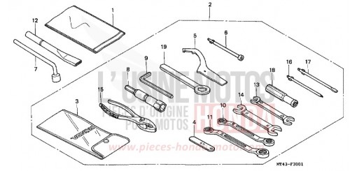 OUTILS (VFR750FR/FS/FT/FV) VFR750FS de 1995